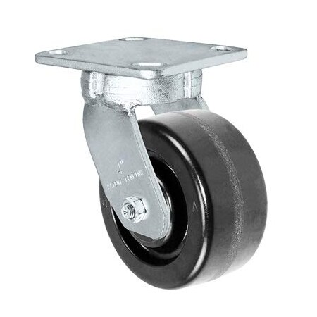 Casterhq 4"x2" Kingpinless Swivel Plate Caster, Phenolic Wheel, 800 lbs Cap 40CS420PH84B-03